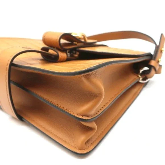 Chloe Small Aby Day Bag Autumnal Brown Croc-Embossed Leather Crossbody Tote NEW - Picture 8 of 12